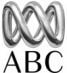 Black and white logo of the Australian Broadcasting Corporation (ABC) with three twisting lines above the letters "ABC.