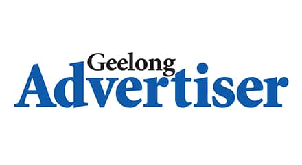 Logo of Geelong Advertiser with "Geelong" in black text and "Advertiser" in large, bold blue text against a white background.
