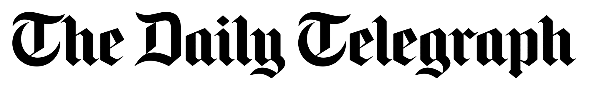 The Daily Telegraph" logo in a black Gothic font on a white background.
